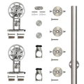 Designer Collection Stainless Steel 96" Top Mount Spoke Wheel Sliding Door Hardware NT.1400.04W-96.SS